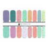 Stickers pour ongles avec design pastel multicolor